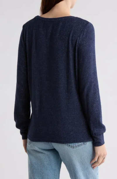 By Design Mavis Zip Pocket Pullover In Blue