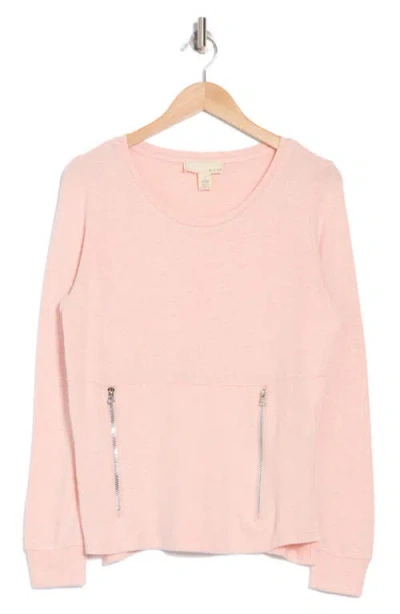 By Design Mavis Zip Pocket Pullover In Neutral