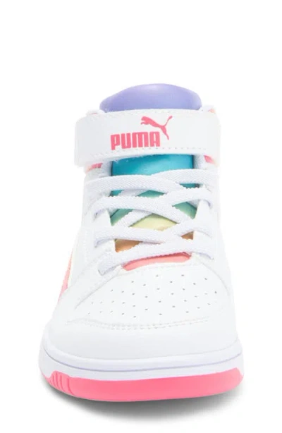 Puma Kids' Rebound Layup Sneaker In  White-magic Rose
