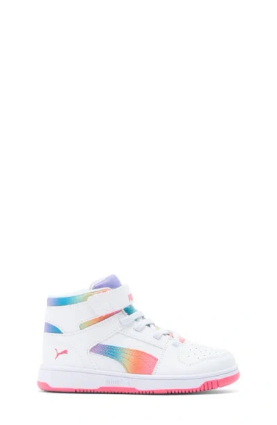 Puma Kids' Rebound Layup Sneaker In  White-magic Rose