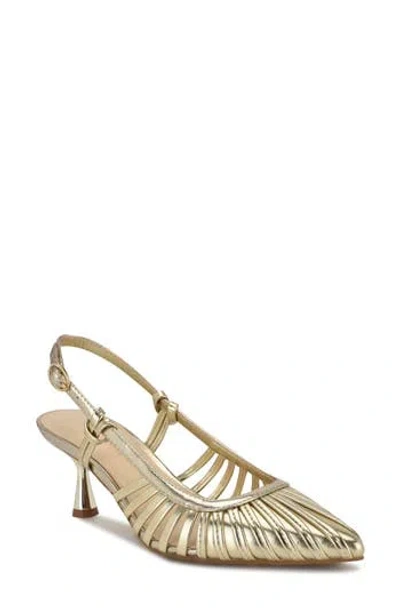 Nine West Women's Resta Pointy Toe Slingback Pumps In Gold