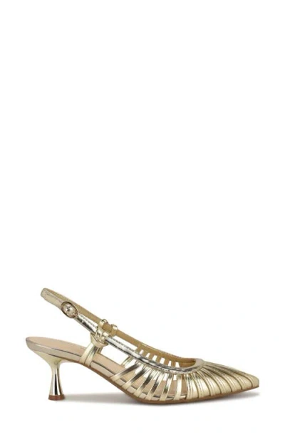 Nine West Women's Resta Pointy Toe Slingback Pumps In Gold