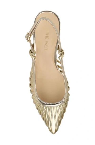 Nine West Women's Resta Pointy Toe Slingback Pumps In Gold
