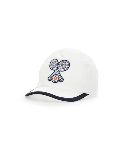 Monnalisa Tennis Print Baseball Cap In White