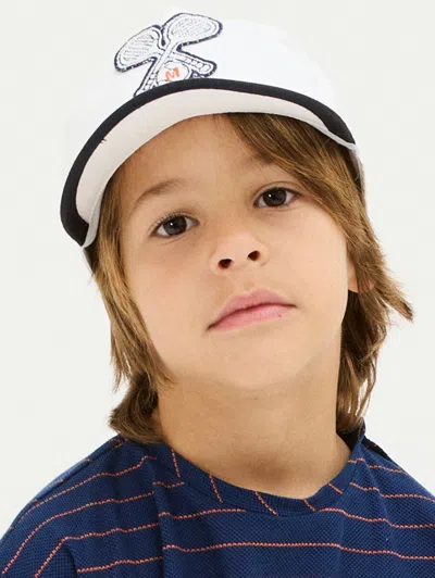 Monnalisa Tennis Print Baseball Cap In White