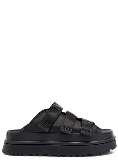 Ugg Golden Glow Black Sandals With Round Open Toe In Tech Fabric Woman In Black