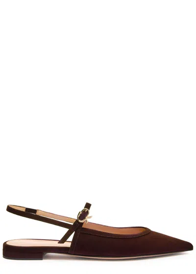 Gianvito Rossi Slingback-buckle Ballet Flats In Red