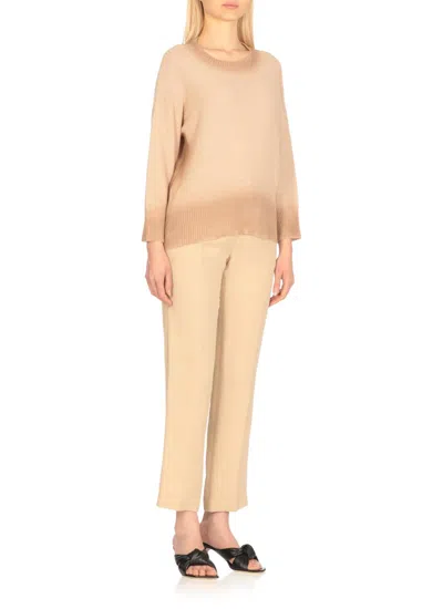 Fabiana Filippi Beige Cotton And Linen Sweater In Beige