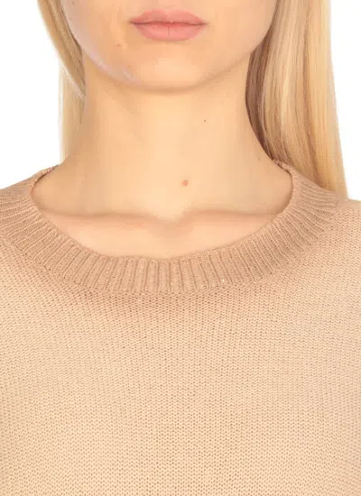 Fabiana Filippi Beige Cotton And Linen Sweater In Beige