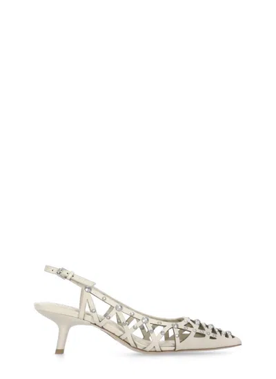 Ash 50mm Leather Pumps In Beige