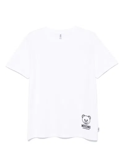 Moschino Teddy Bear Crew Neck T-shirt In White