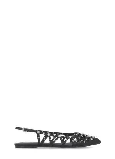 Ash Bazaar Slingback Stud Embellsished Sandals In Black