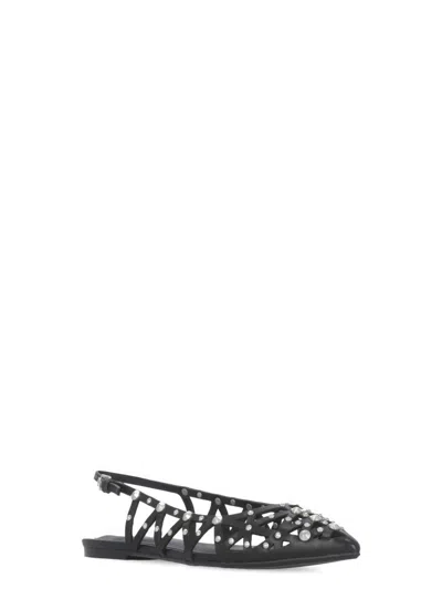Ash Bazaar Slingback Stud Embellsished Sandals In Black