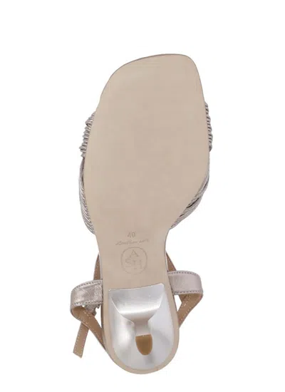 Ash Metal Light Brown Sandals In Gold