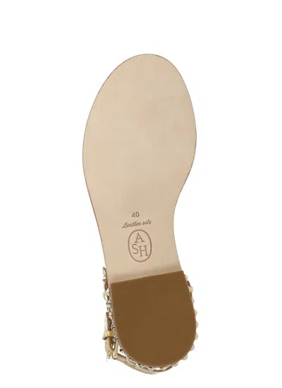 Ash Golden Leather Patsy Bis Sandals In Gold