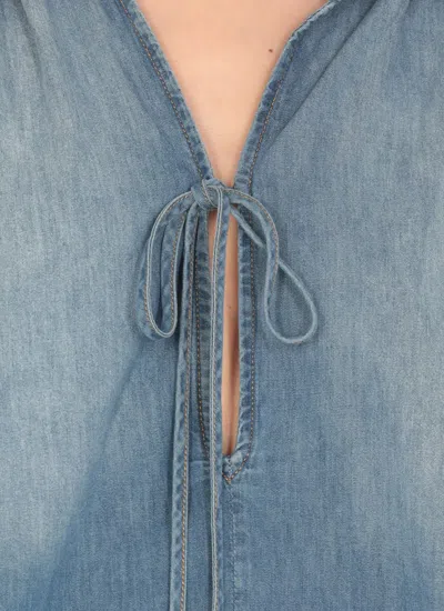 Pinko Calahari Blouse Made Of Denim. In Blue