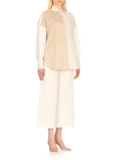 Antonelli Beige Cotton And Silk Shirt In Beige
