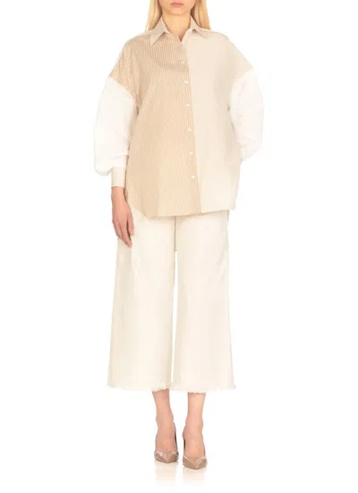 Antonelli Beige Cotton And Silk Shirt In Beige