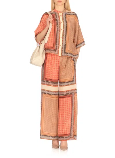 Antonelli Orange Cloe Shirt In Multi