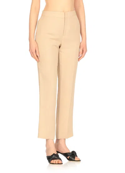 Fabiana Filippi Beige Viscose And Linen Pants In Beige