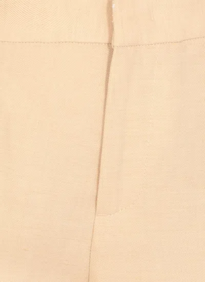 Fabiana Filippi Beige Viscose And Linen Pants In Beige