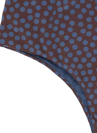 Fisico Cristina Ferrari Fisico Polka Dot Swimsuit With Classic Silhouette In Brown
