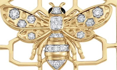 Sara Weinstock Queen Bee Diamond Charm In Yellow Gold