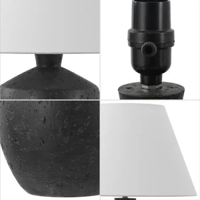 Jonathan Y Myron 18" Minimalist Scandinavian Concrete Effect Resin/iron Led Table Lamp In Black
