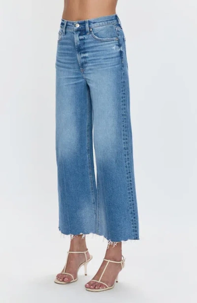 Pistola Lana Crop High Rise Ultra Wide Leg Jeans In Rhythm Vintage In Blue