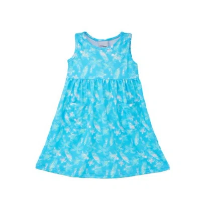 Flap Happy Girl's Playtime Upf 50+ Dahlia Sleeveless Dress With Pockets In Coco Beach Turtles