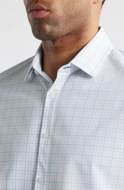 Mizzen + Main Mizzen+main Leeward Trim Fit Check Stretch Button-up Shirt In White Cameron Plaid
