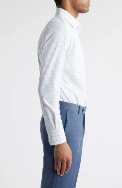Mizzen + Main Mizzen+main Leeward Trim Fit Check Stretch Button-up Shirt In White Cameron Plaid