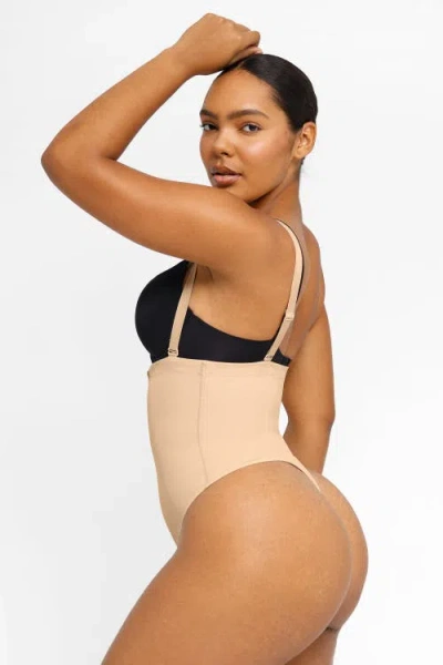 Shapellx Inner Armor X Comfy Sculpting Thong In Antique White