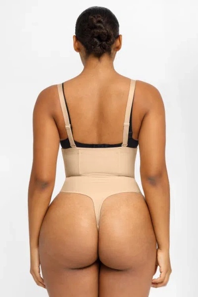 Shapellx Inner Armor X Comfy Sculpting Thong In Antique White
