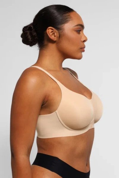 Shapellx Wireless Front-hook Back Smooth Bra In Warm Sand