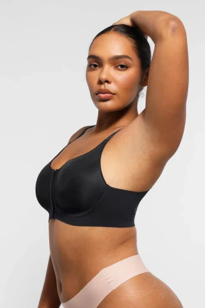 Shapellx Wireless Front-hook Back Smooth Bra In Classic Black