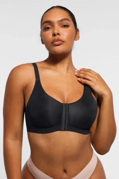 Shapellx Wireless Front-hook Back Smooth Bra In Classic Black