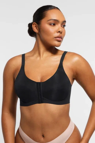 Shapellx Wireless Front-hook Back Smooth Bra In Classic Black