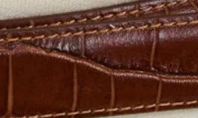 Aureum No. 16 Crocodile Texture Leather Belt In Umber Croc/gold