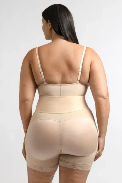 Shapellx Airslim Elasticfuse Waistband Shaping Bodysuit In Buttercream