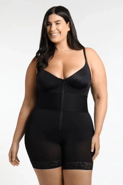 Shapellx Airslim Elasticfuse Waistband Shaping Bodysuit In Black