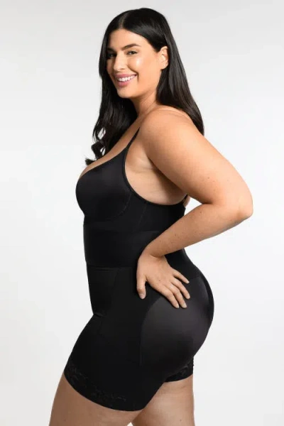 Shapellx Airslim Elasticfuse Waistband Shaping Bodysuit In Black