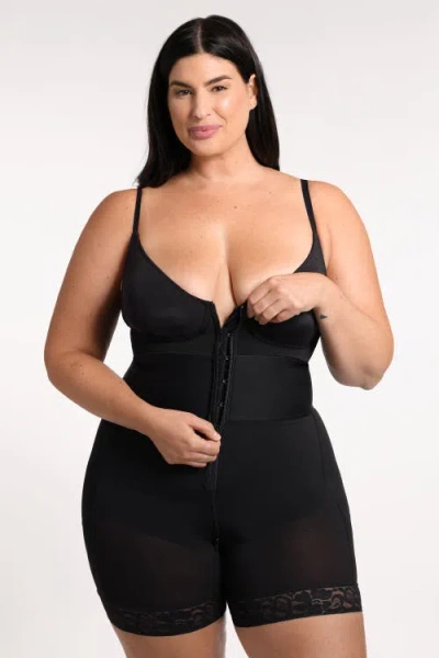 Shapellx Airslim Elasticfuse Waistband Shaping Bodysuit In Black