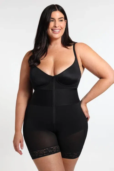 Shapellx Airslim Elasticfuse Waistband Shaping Bodysuit In Black