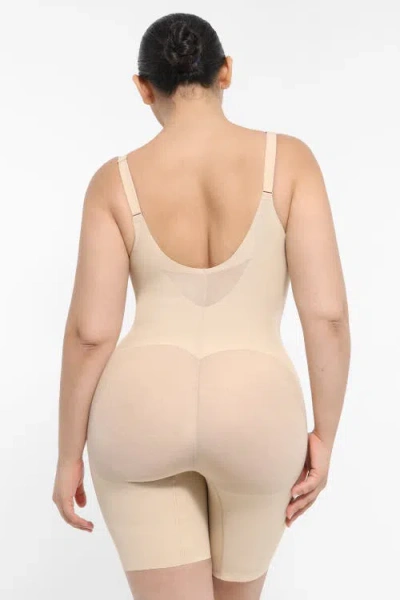 Shapellx Airslim Full Coverage Seamless Shaping Bodysuit In Linen