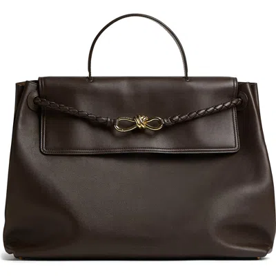 Bottega Veneta Andiamo Large Leather Top-handle Bag In Fondant-m Brass
