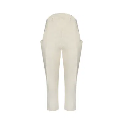 Merlenne White Gabardine Cigarette Pants In White