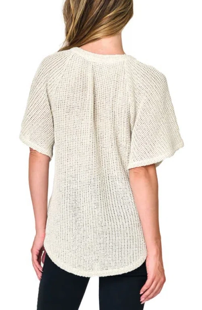 Gibsonlook The Jordan Open Stitch Flutter Sleeve Sweater In Natural