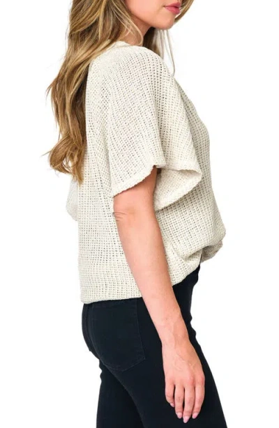 Gibsonlook The Jordan Open Stitch Flutter Sleeve Sweater In Natural