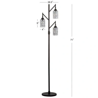 Jonathan Y Lewis Tiffany-style 71" Multi-light Led Floor Lamp, Bronze In Bronze